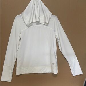 Sherpa Hoodie  White lightweight Activewear Long Sleeve Sweatshirt Size Medium